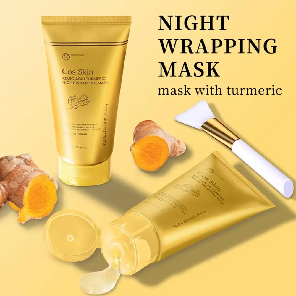 

75ml Kojic Acid Turmeric Night Wrapping Mask Nourishes Hydrolyzed Care Glowing Firmnes Skin Women Skin Collagen Skin R8H3