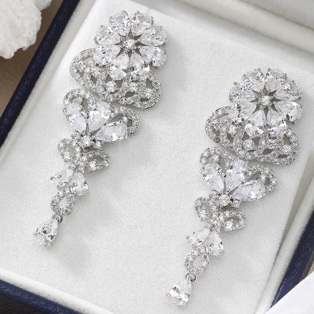 

Kellybola Luxury Gorgeous Shiny Drop Earrings For Women Wedding Party Charm Full CZ Earrings Fashion Jewelry High Quality
