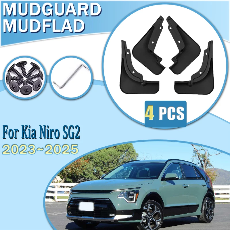 

Car Mudflaps Splash Mud 4PCS For Kia Niro SG2 MK2 EV HEV PHEV 2023~2025 Flap Front Rear Wheel Fender Flare Mudguards Accessories