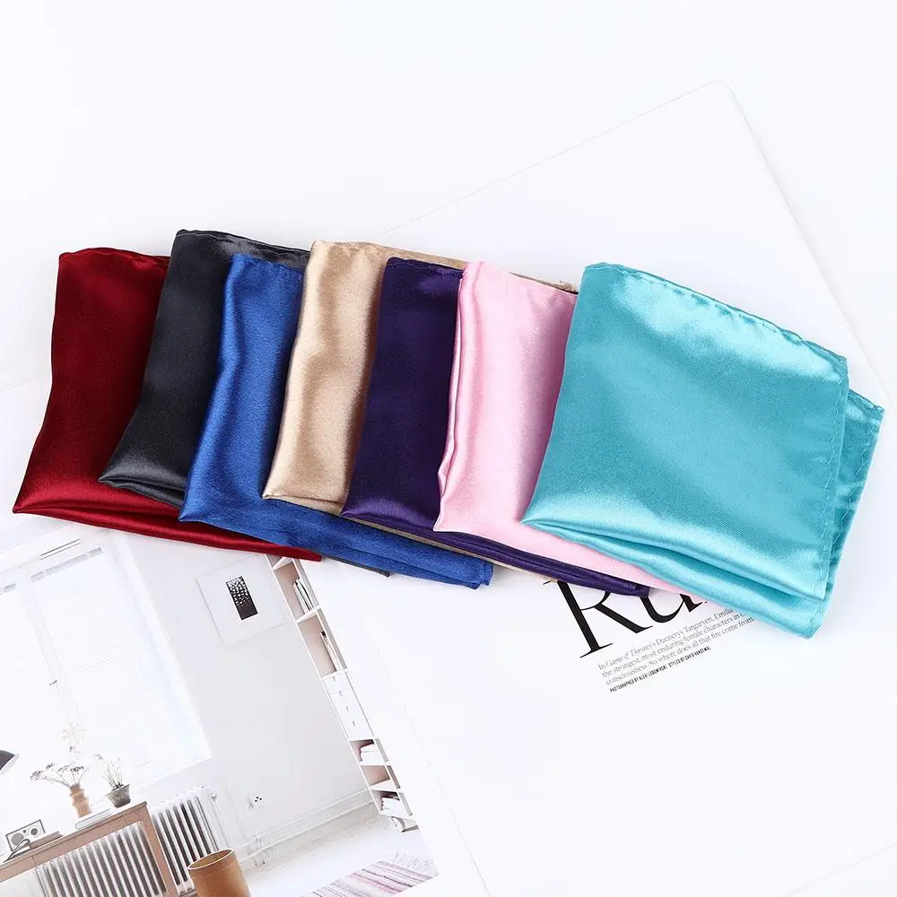 Men Accessories Hanky Formal Suit 15 Color for Wedding Dress Party Men Pocket Plain Solid Pocket Square Silk Handkerchief Hanky