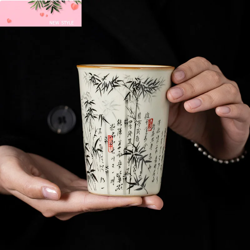 

265ml Ru Kiln Bamboo Cola Cup Tea Cup Personal Large Capacity Master Cup Tea Cup Kung Fu Tea Set