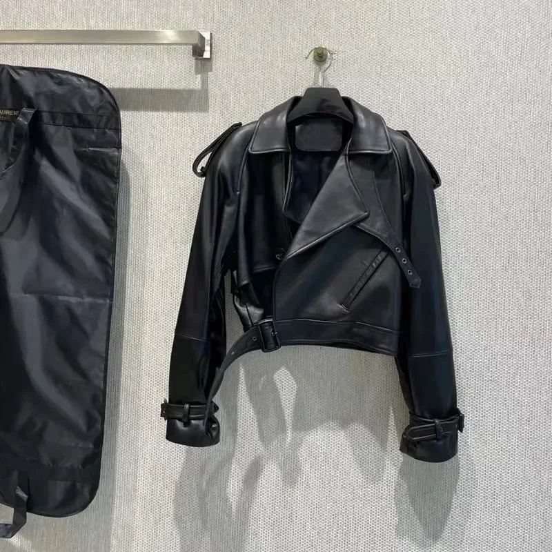 Bovenkleding leren en leren jassen dames luxe kleding nieuwe lederen cropped jassen jassen korte jassen