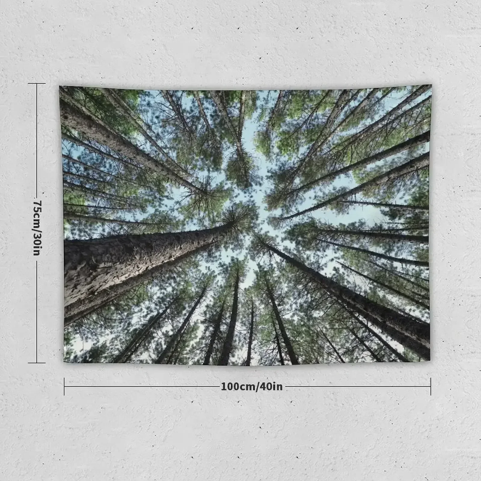 Tree tops of pine forest art photo print Tapestry Nordic Home Decor Wall Hanging Tapestry