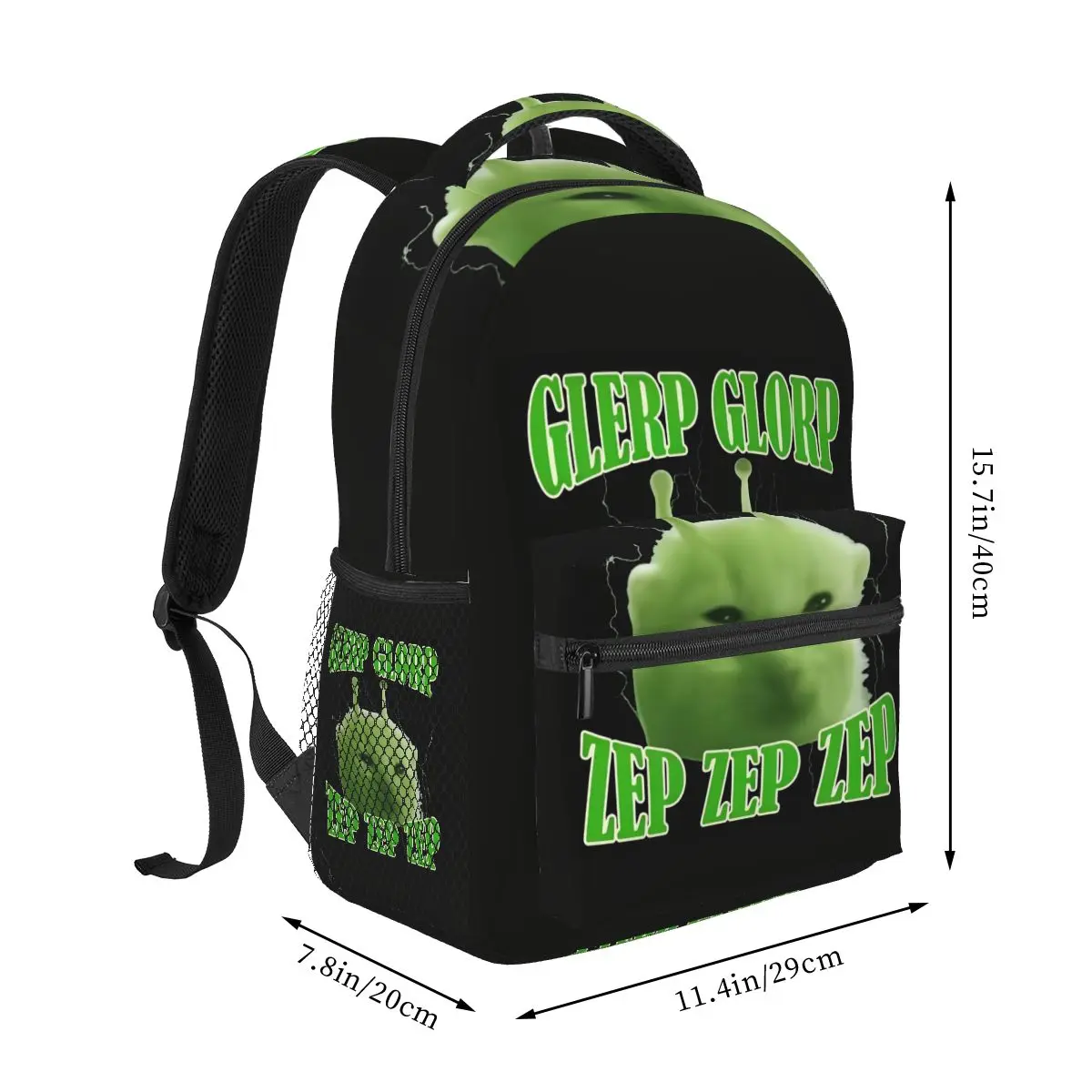 Glerp Glorp Alien Cat Meme Brainrot Backpack Student Boys Girls BookBag Children School Bag Computer Shoulder Bags for Men Women