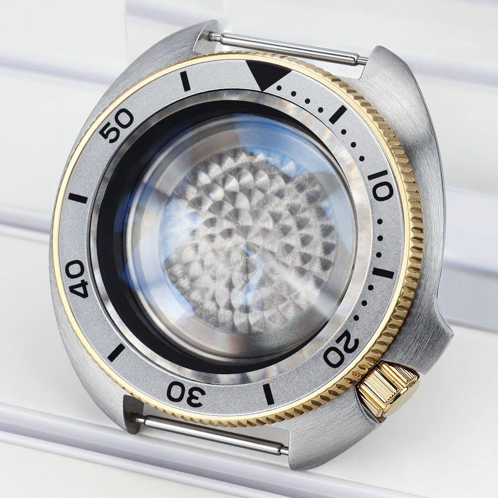 

44mm Watch Case Nh36 Crown At 4.1 Assemble NH35 Case Watch Part AR SapphireGlass Silver And Gold For NH35 NH36 With Chapter Ring