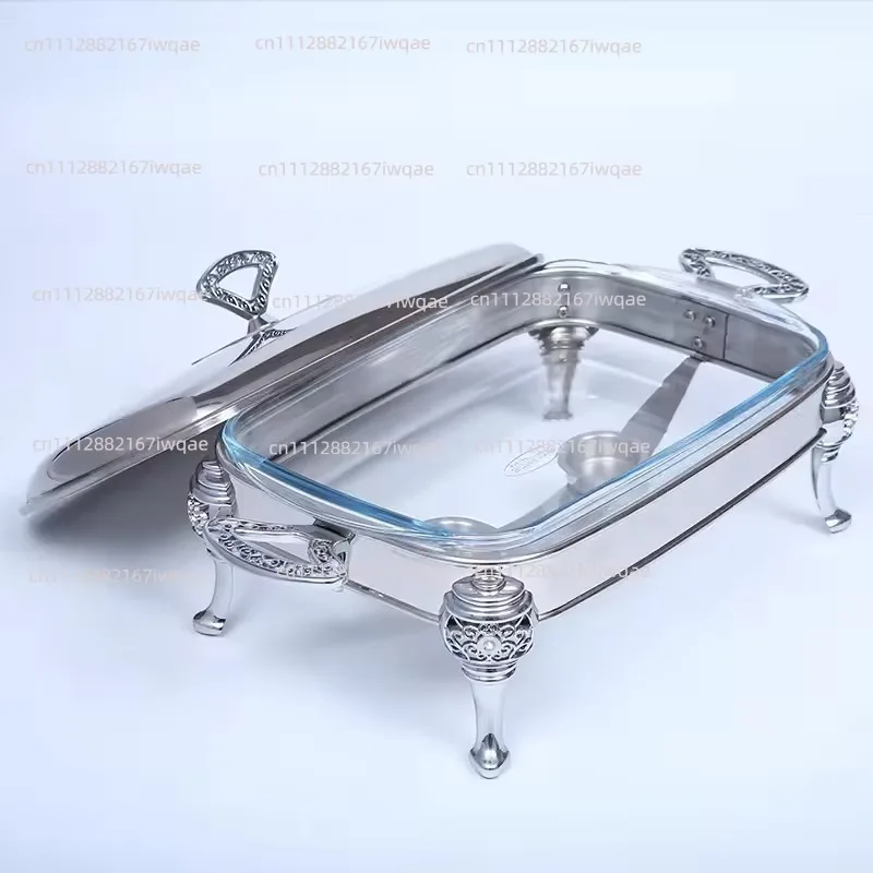 Multi-Function Gel Fuel Food Warmer, Stainless Steel with Heat Resistant Glass Lid, Commercial