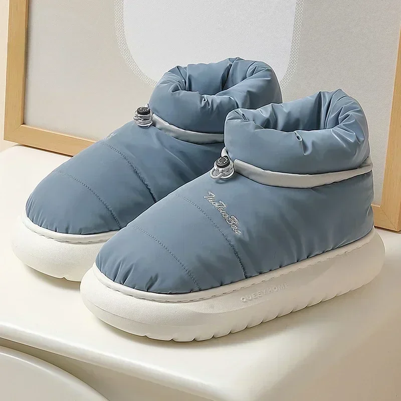 Chunky damskie buty śniegowe ciepłe puchowe zimowe 2025 wodoodporne damskie botki z futrem antypoślizgowe cukierkowe kolory bawełniane buty kobieta — zdjęcie 3