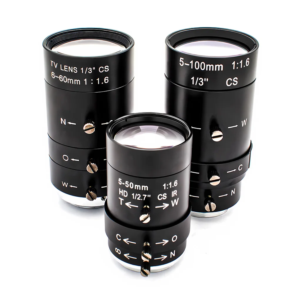 3Megapixel CS Mount 5-50mm/6-60mm/5-100mm Manual Zoom Focus HD Industrial Varifocal Lens For CCTV Surveillance Security Cameras