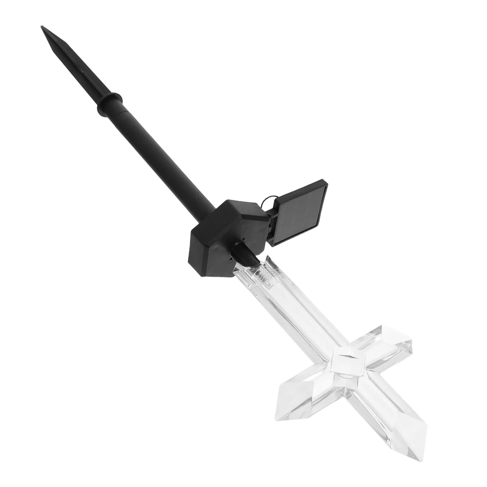Solar Powered Cross Light for Cemetery Grave Outdoor Dignified Memorial Garden Stake Lamp High Visibility LED Auto on At Dusk