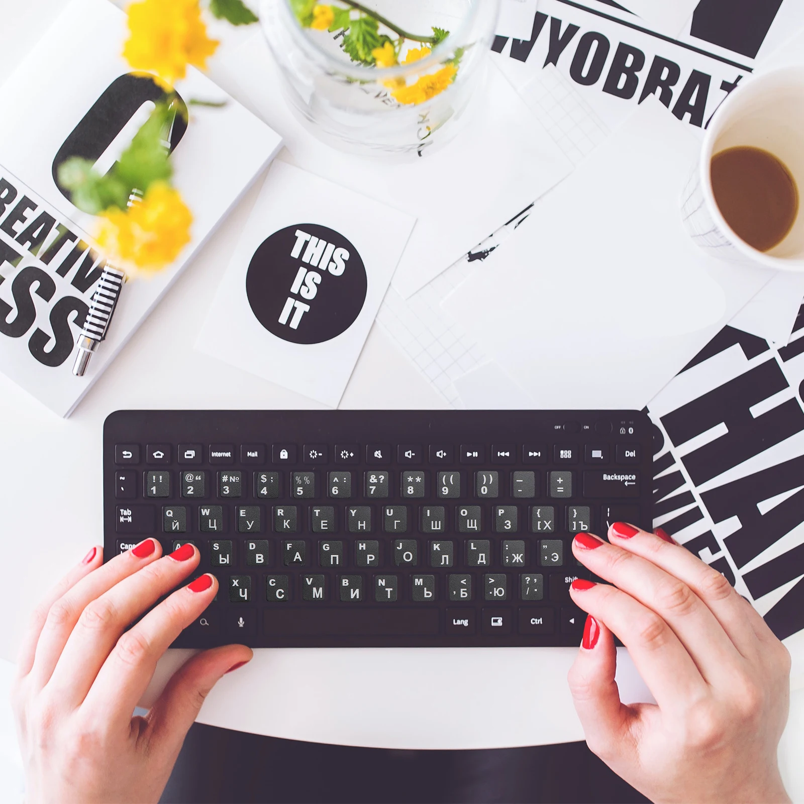 

10pcs Universal Keyboard Stickers Foreign Language Layout Durable Pvc Multi-Language Compatible Laptop Replacement Skin Computer