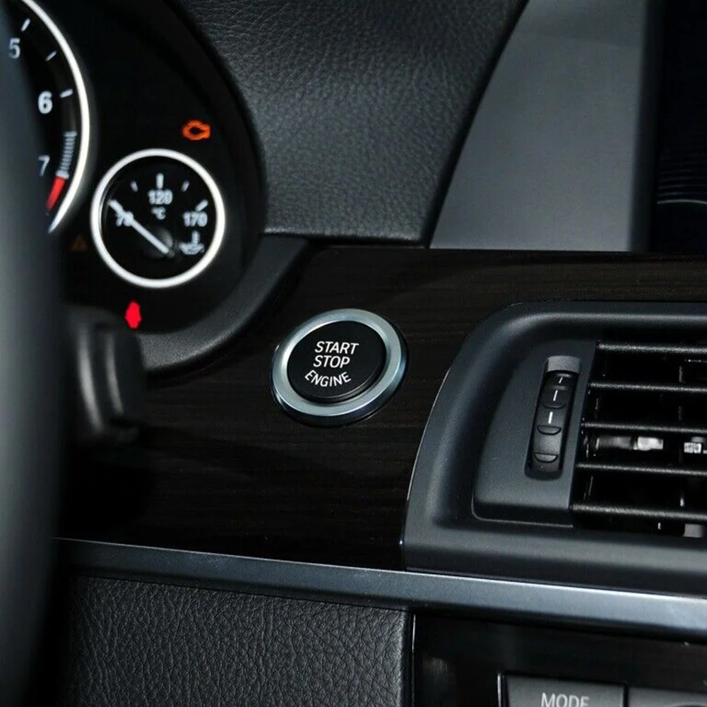 Car Start Stop Engine Button Switch Cover For BMW E70 X6 E71 X1 E84 X3 E83 Black Car Engine START Button Replace Cover