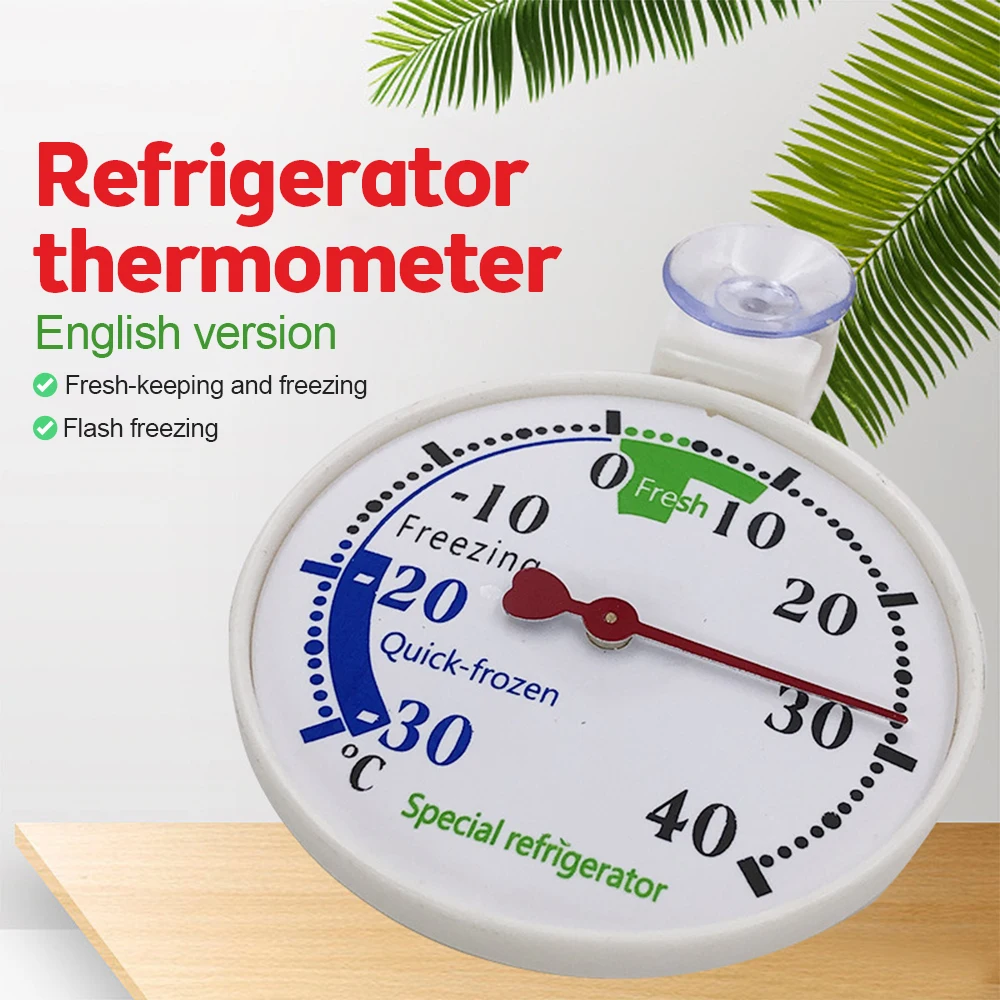 2.56inch Refrigerator Freezer Thermometer Fridge Refrigeration Temperature Gauge High Accuracy Strong Stability for Household