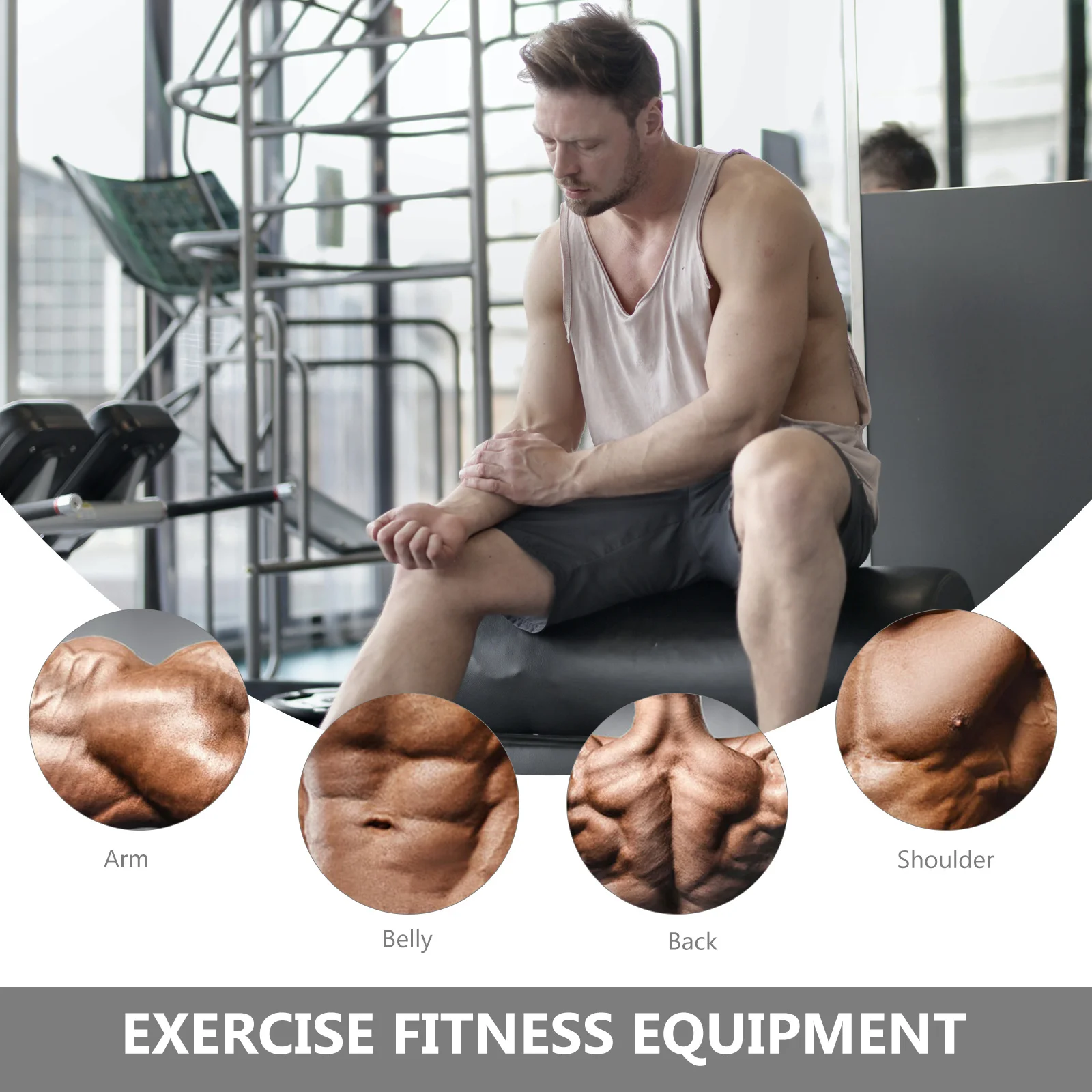 

1 Set Muscle Trainer Fitness Pulley System Cables Biceps Rope Tricep Pulldown Attachment Home Workout Elastic Training Belt For