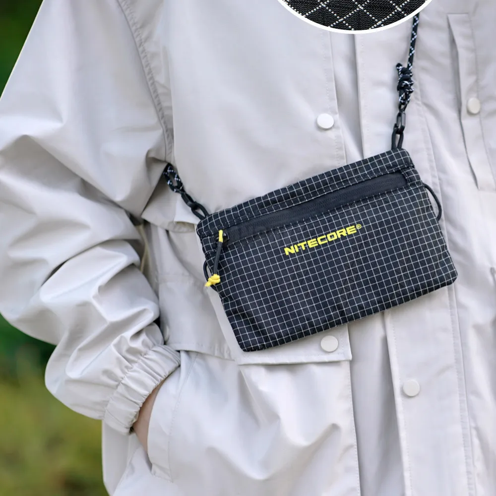2025 NITECORE NPP01mini حقيبة كتف خارجية عبر الجسم بسعة 0.5 لتر 4.1 جرام حلقات مادة متينة خفيفة الوزن للغاية على كلا الجانبين