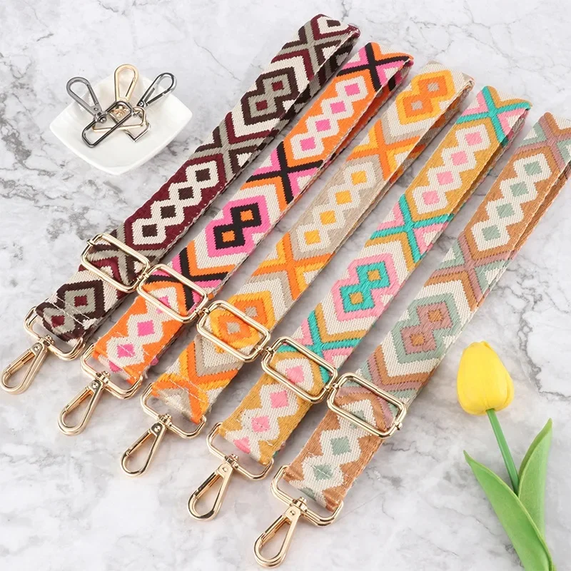 New Ladies Messenger Bag Shoulder Strap Ethnic Style Bag Strap One Shoulder Adjustable Shoulder Strap Accessories Bag Strap