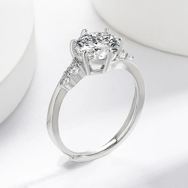 Women's 925 Silver Zircon Heart Love Ring, Wedding Gift