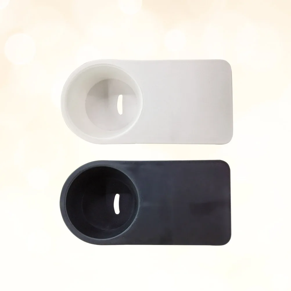 

2pcs Drinking Cup Holder Clip Table Bottle Cup Stand Water Coffee Mug Holder Saucer Clip Design for Home Office (Black and White