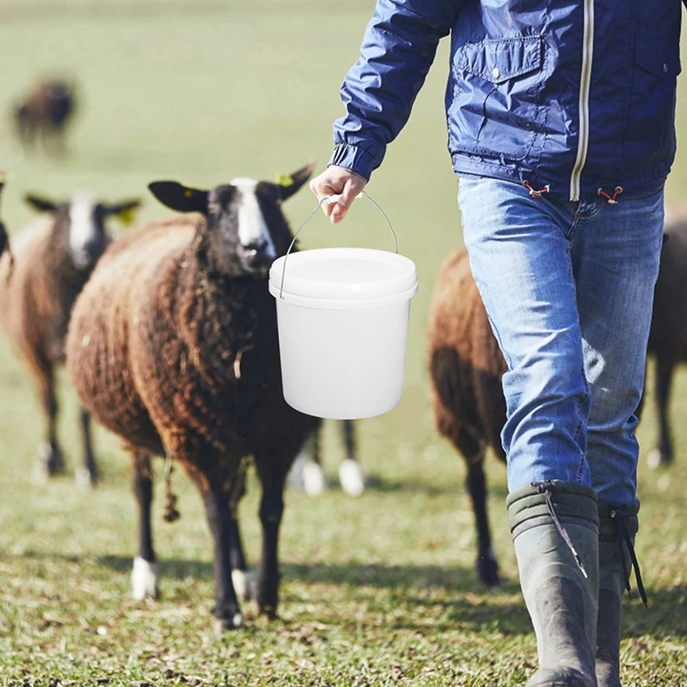 5 Pcs Plastic Barrel Multipurpose Bucket Small Water Paint Household Empty with Lid