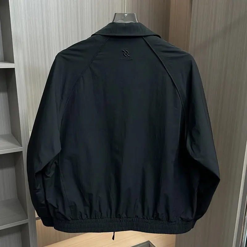 

Мужская повседневная куртка с отложным воротником, однотонная, универсальная, для отдыха, весна-осень, новая, приталенная, с длинным рукавом, V-образный вырез