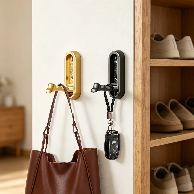 Klappbare Wandhaken, robuste Wandhaken aus Aluminiumlegierung für Badezimmer, Küche, Schrank, Handtuch, Bademantel, Tasche, Hut, platzsparend – Detail 3