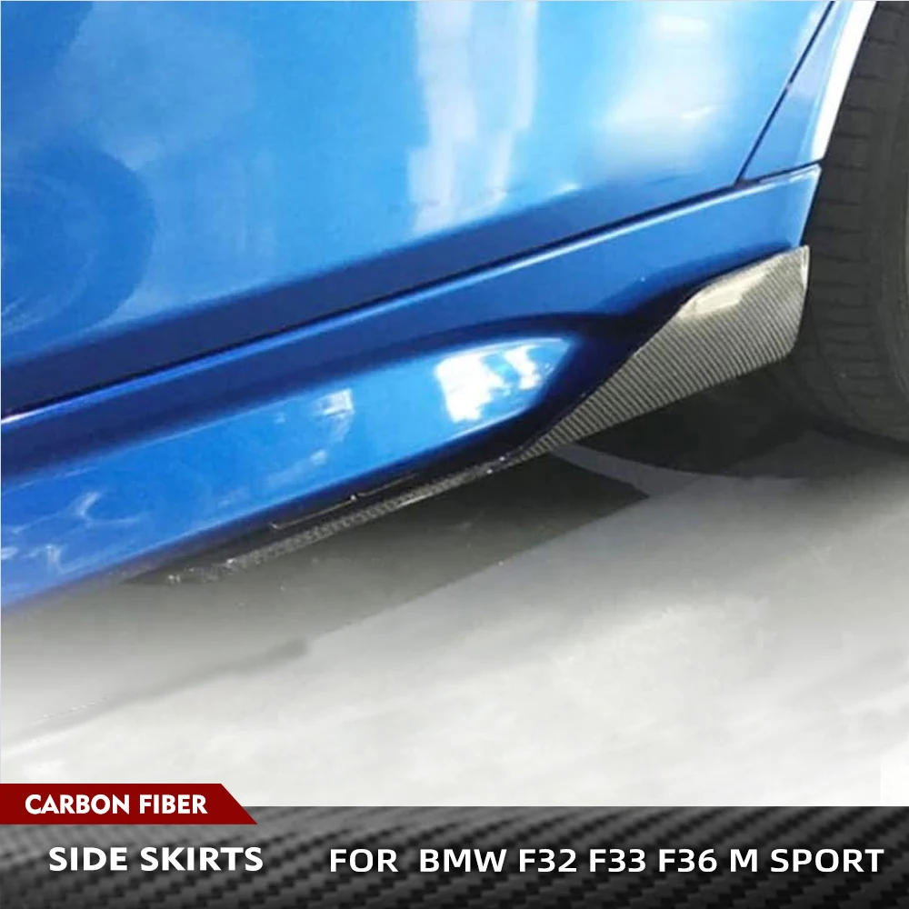 

Carbon Fiber Side Door Rocker Panel Cupwings Flaps Spoiler Side Skirt Splitter for BMW 4 Series F32 F33 F36 M Sport 2014-2018