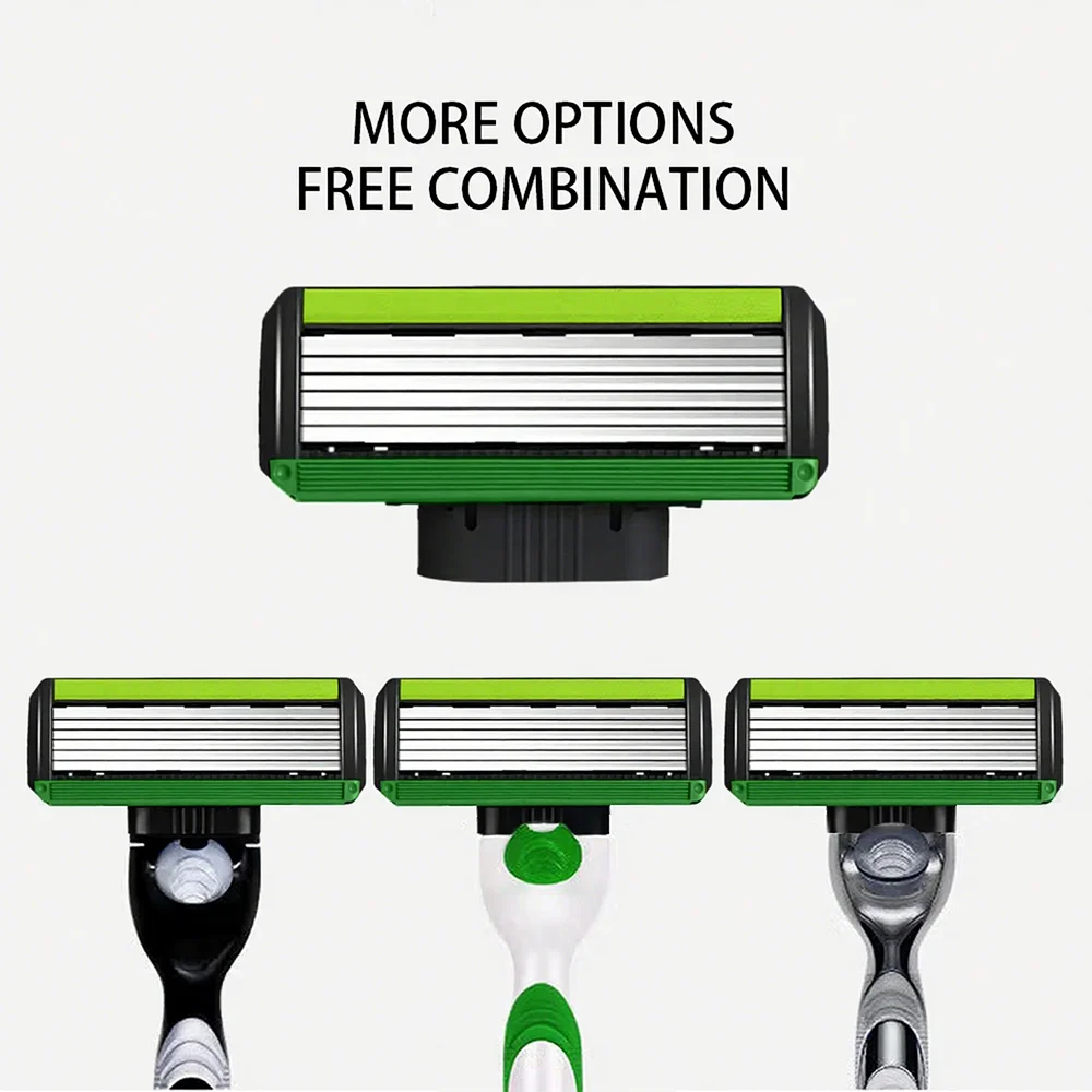 RZACLEA Men Manual Shaver Kit Compatible with 12 Blade Head or 24 Blade Head Manual Shaver Replacement Smooth Shaving Easy Clean