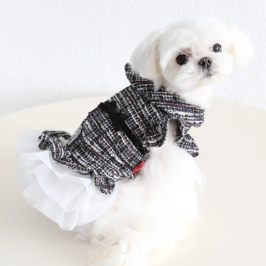 

Mutihome 2026 Spring French Bulldog British Corgi Tweed Size Five Dress Dress Dog Cat Clothing Pet Dog Clothing Pet Supplies