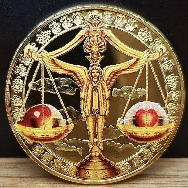 Twelve Constellation Commemorative Coins, Complete Set of 12 Constellations, Wishing Sun Commemorative Medals, Colorful Coins
