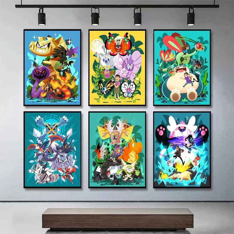 

Pokemon Anime European American Style Pictures Gengar Posters Tavern Gym Corridor Art Wall Decoration Painting Gift From Friend