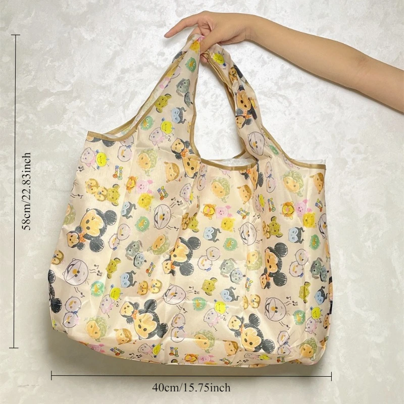 

Cute Disney Mickey Mouse Figure Shopping Bag Reusable Foldable Grocery Bags Creative Eco-Friendly Lightweight Durable Waterproof