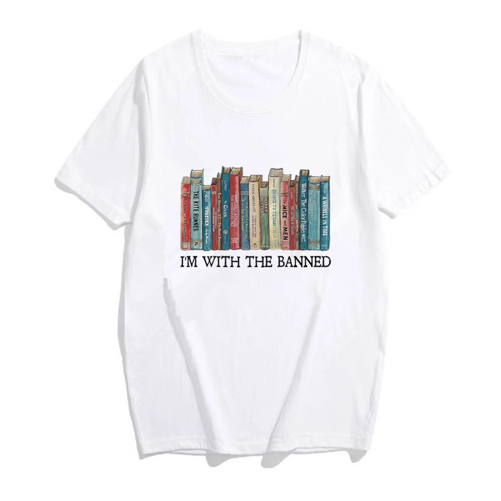 قميص كتب محظور ، أنا مع قميص محظور ، قميص قراءة ، كتب مكتبة ، أكمام قصيرة ، قميص أمين مكتبة