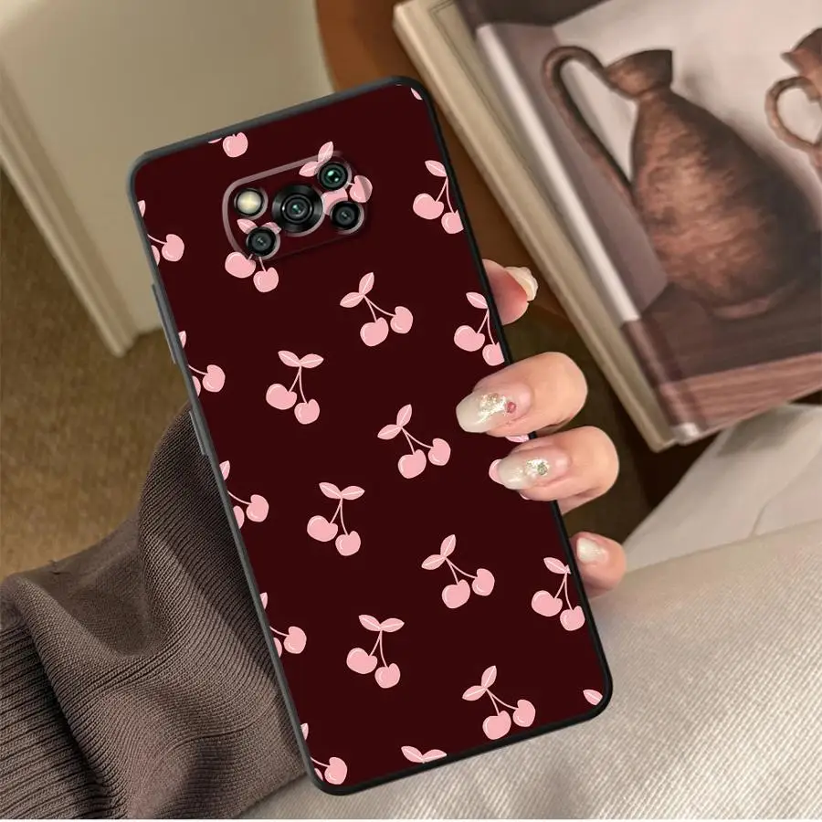 

Cartoon Cherry Case for Xiaomi Poco F8 C75 X3 X4 X5 X7 Pro C61 C50 F3 M5 F1 M3 M4 M7 Funda Phone Cover C71