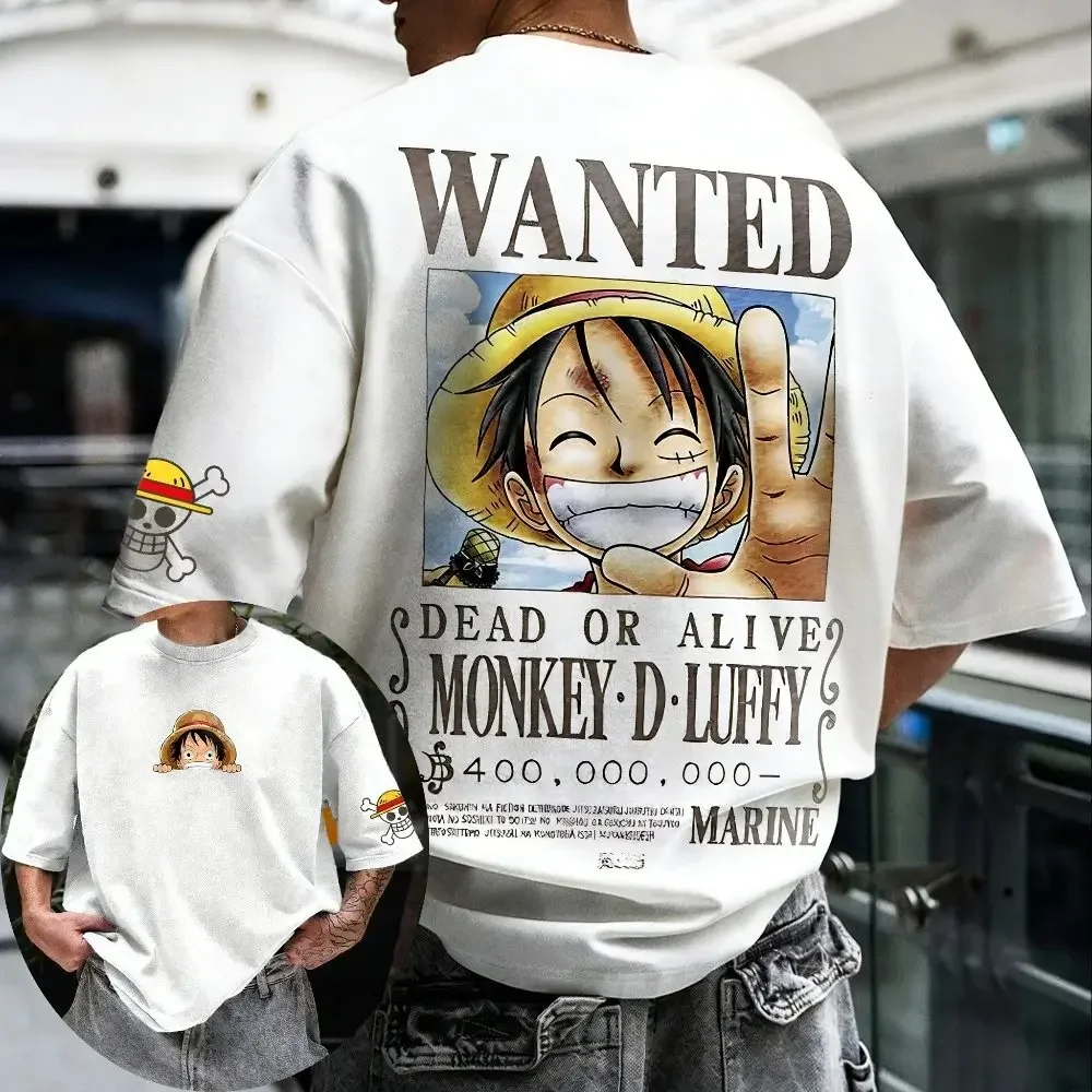 T-shirt graphique unisexe 2026 pour homme et femme, style One Piece, imprimé anime Y2K, coupe ample et oversize, manches courtes, décontracté, pour parents et enfants