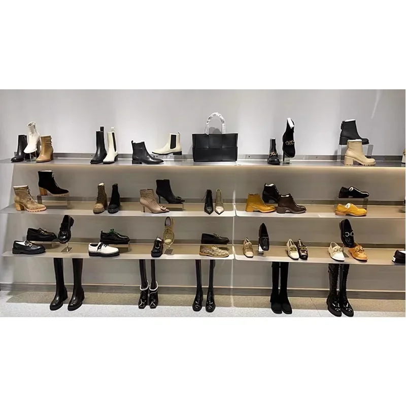 Clothing store wall rack wall hanging stainless steel baffle living room one-word laminate display rack display rack