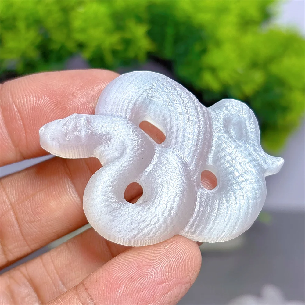 Selenite Snake Natural Crystal Home Decoritems Room Decor Luck Quartz Stone Garden Reiki Healing Energy Love Gifts