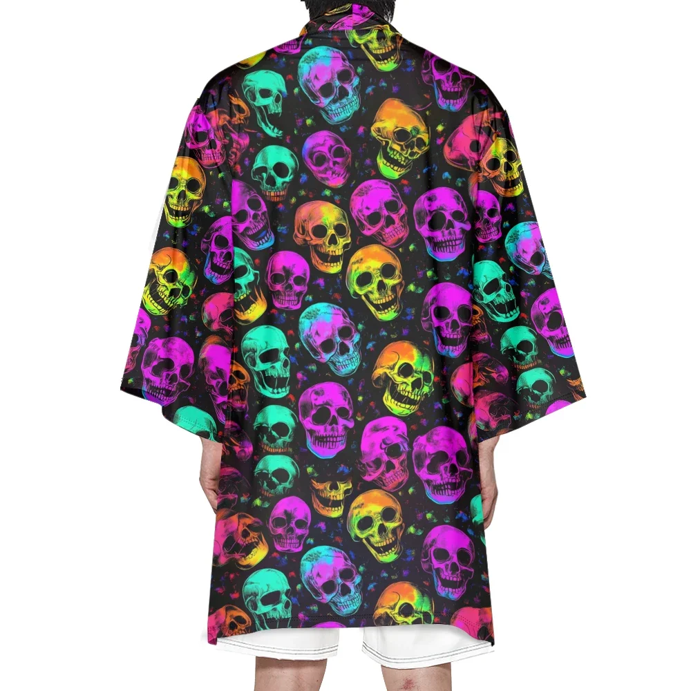 

Autumn Samurai Kimono Cosplay Japanese Fashion Long Kimono Unisex Stylish Kimonos Cardigan Skull Robe Horrible Haori Yukata