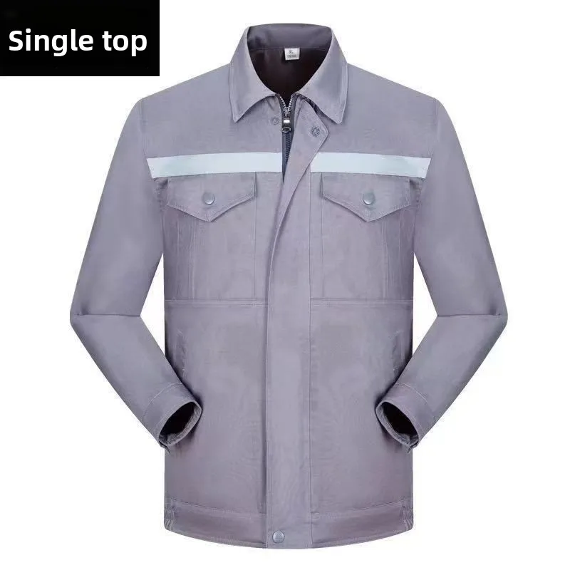 Work Uniform Set, Reflective Strip, Safety Men's Work Uniform Set, Wear-Resistant Factory Workshop Construction Site Work Unifor