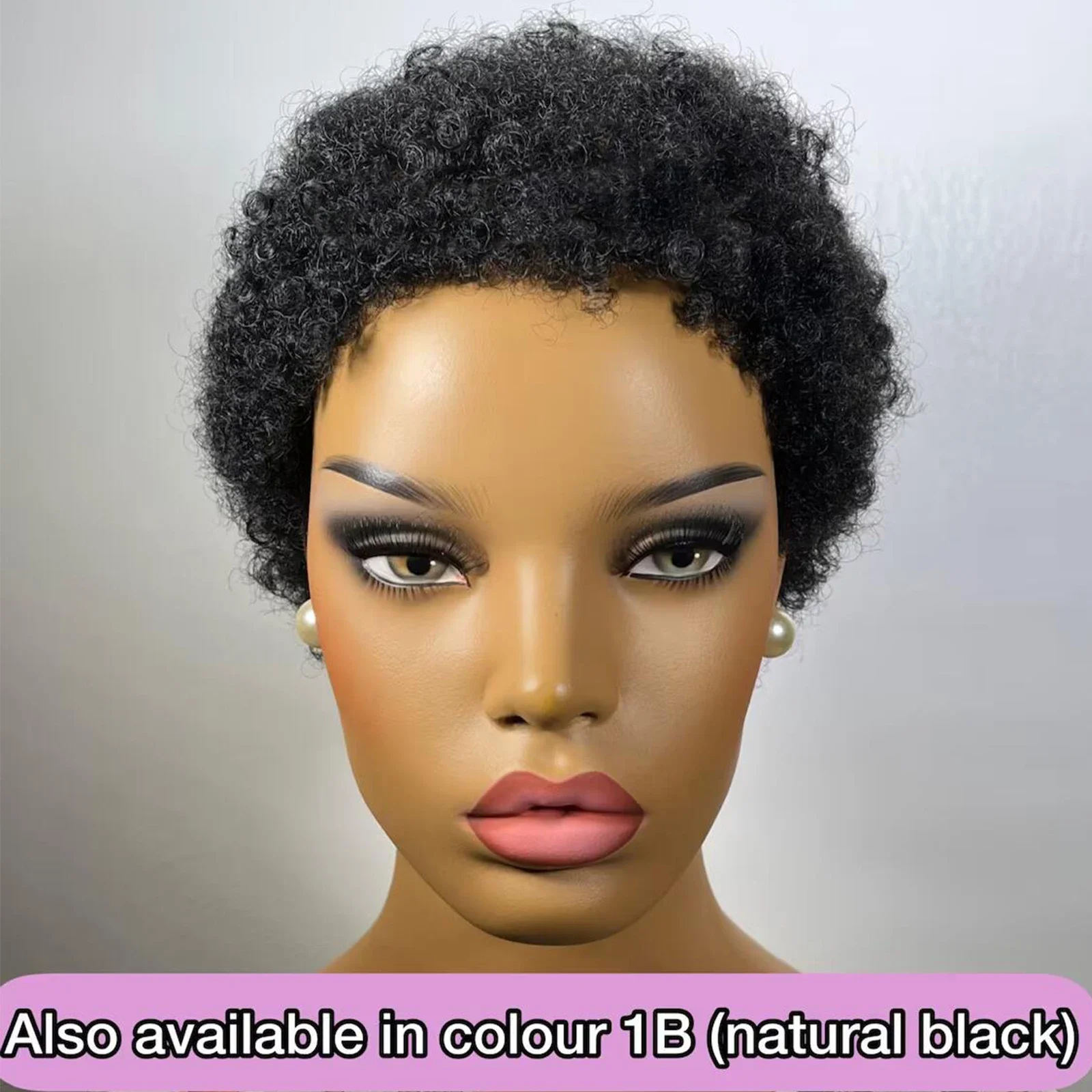 Ombre highlight honey brown Low cut afro wig/Afro pixie wig/short wig 200% density 100% remy human hair