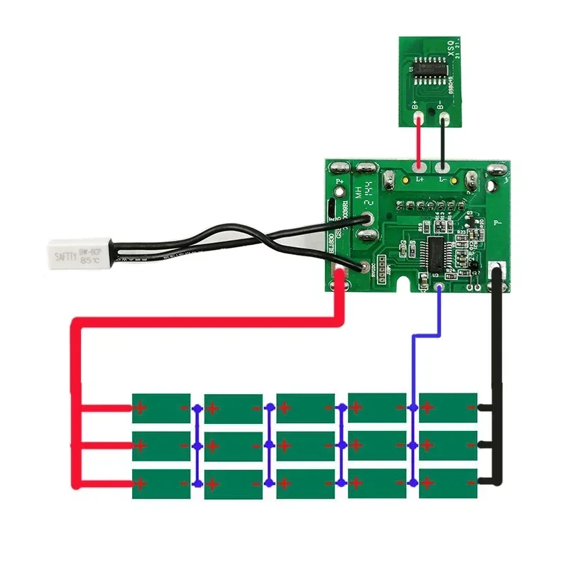 Boîtier de batterie BL1890 PCB, carte de protection de charge, boîtier de coque pour MAKITA 18V BL1860 9.0Ah 6.0Ah, indicateur LED Eddie ion