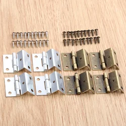 4 Pcs 25*15*12mm Cabinet Door Luggage Furniture Decoration Hinge Jewelry Wood Boxes Vintage Chinese Zinc Alloy Hinge with Screws