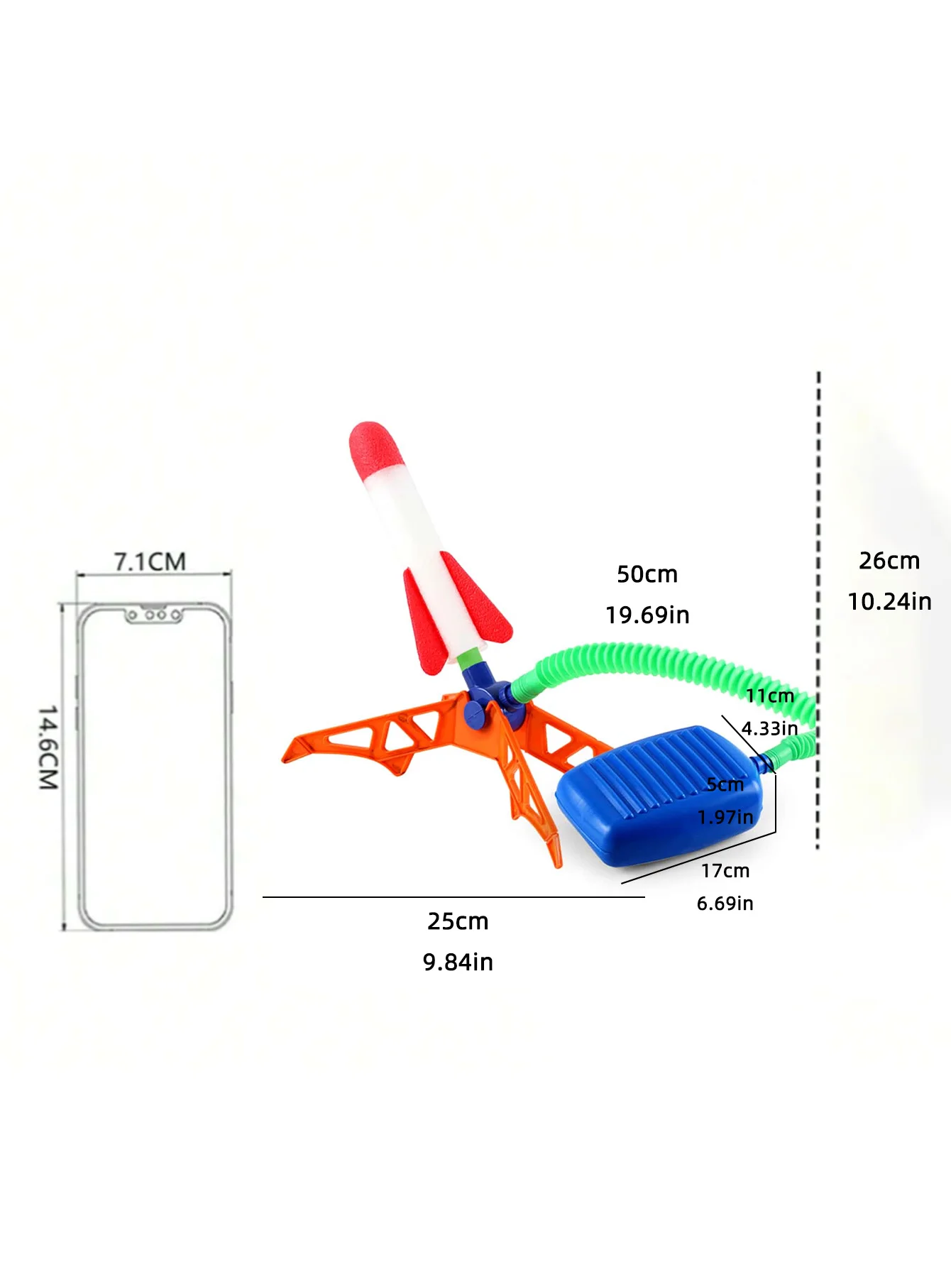 Dziecięca rakieta na pedałach, zabawka do latających rakiet na zewnątrz, zabawka sportowa dla dzieci do skakania (odporny zestaw akcesoriów do zakupu)
