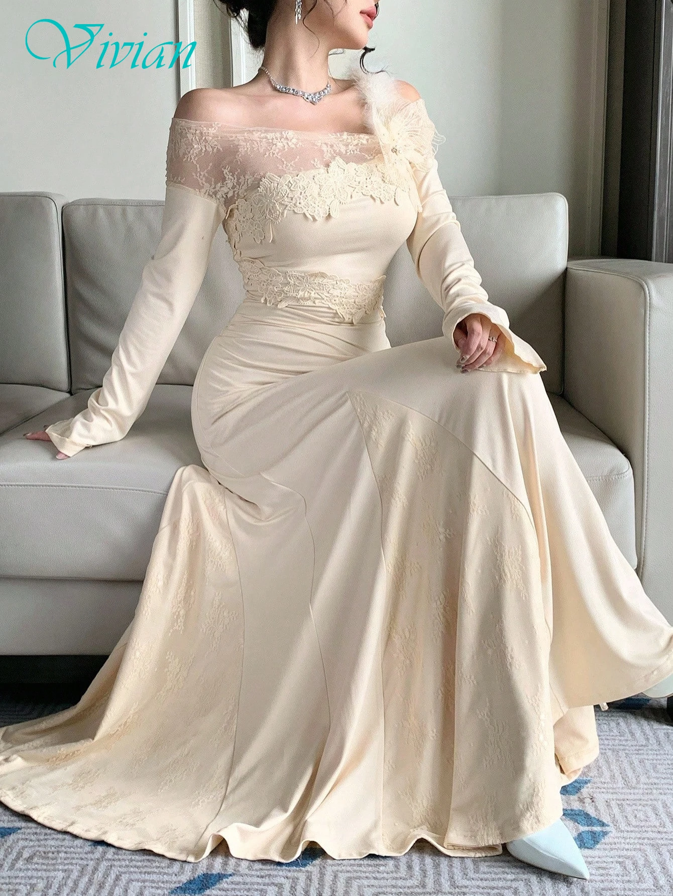 

Customized Mermaid Boat Neck Elegant Delicate Evening Dress High Quality Bespoke Occasion Gowns Modern Classic Party Dress