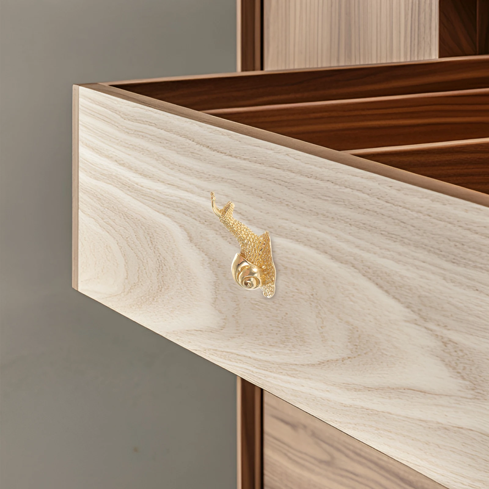 

Brass Snail Handle Pulls Ring Drawer Cabinet Hardware Door Decorative Knobs Dresser Handles