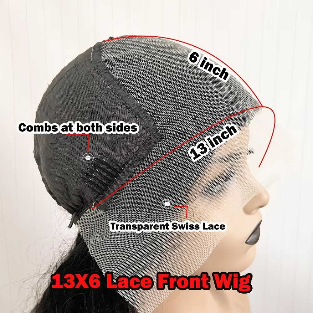 customer order 13x6 lace front human hair wig small size 26inch with 250% high density hair weight about 315grams image 4