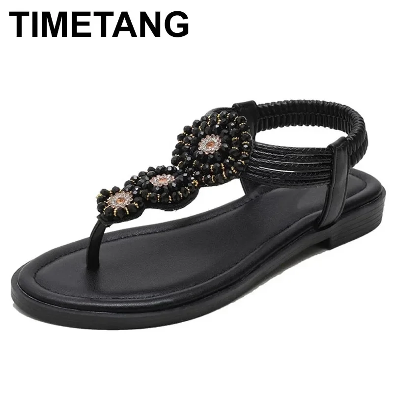 TIMETANGWomen Sandals Slip On Ladies Fashion Shoes Clip Toe Women\'s Casual Comfotbale Flats 2021 New Woman Shoe Plus Size Summer