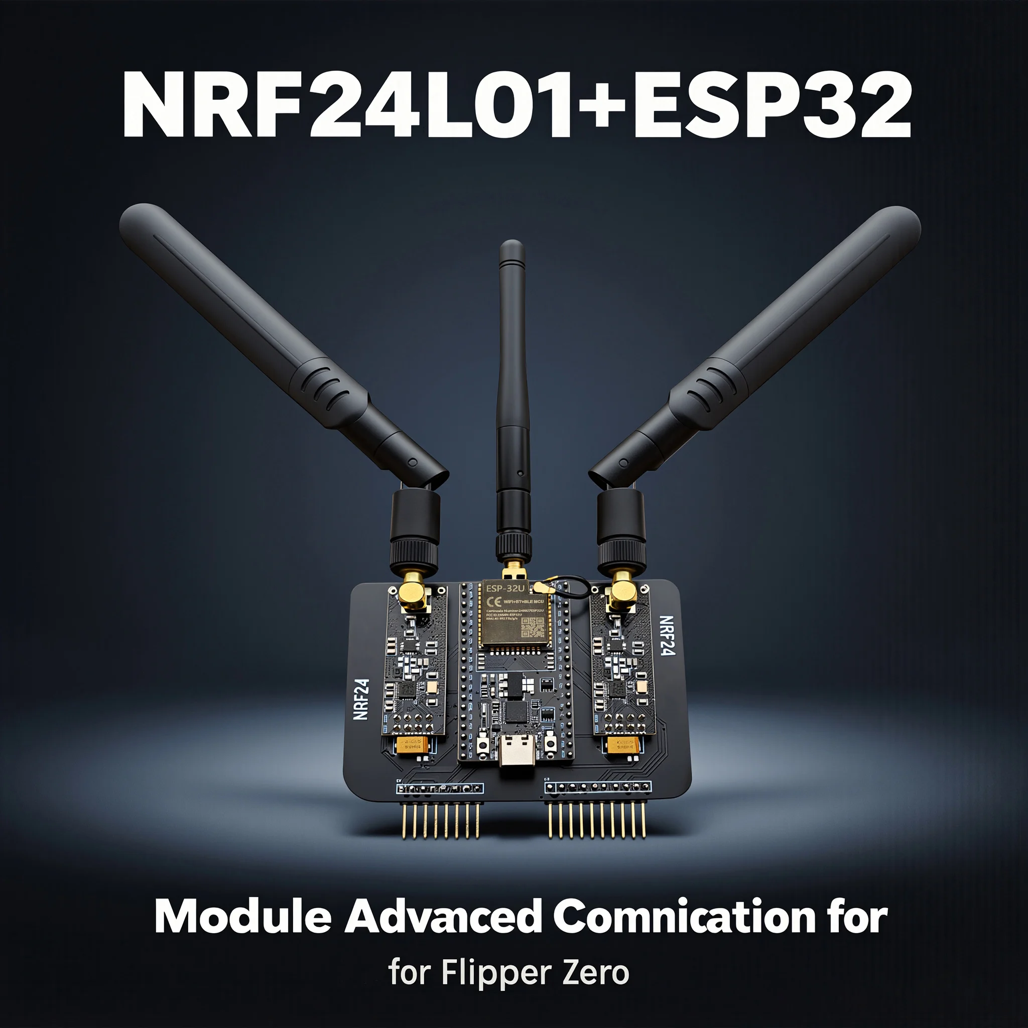 ESP32 DevKitC + NRF24L01 PA LNA 2.4GHz Module for Flipper Zero Supports Bluetooth And Equipped With High-Gain Antennas for IoT