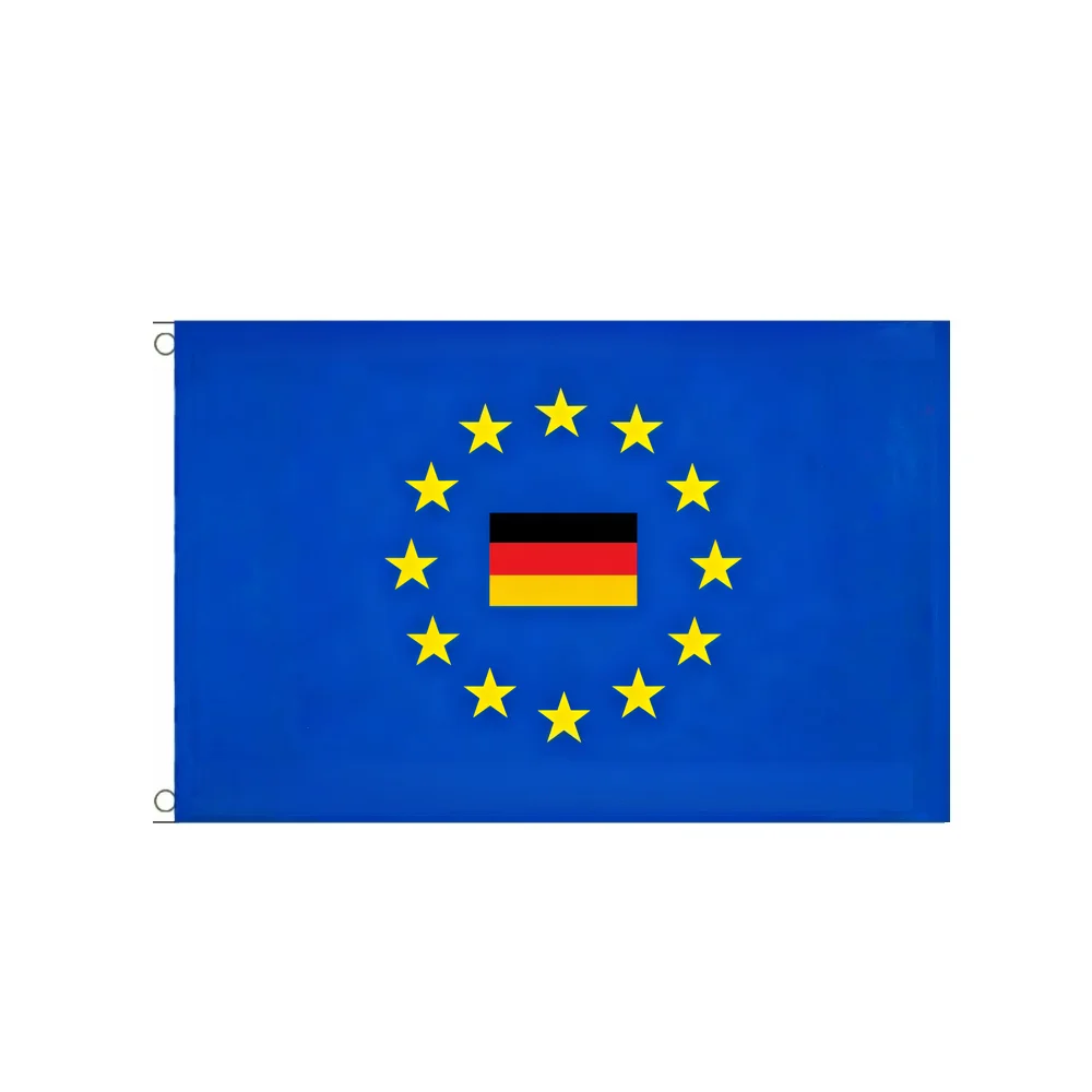 EU European Union Flag 2x3ft 3x5ft with Germany Flag, European Union National Flag for Indoor Outdoor Decoration