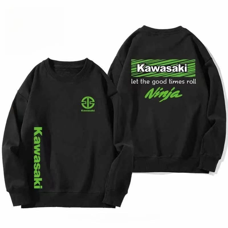 

Kawasaki тяжелая мотоциклетная толстовка с капюшоном FOX для горного велосипеда, мужская свободная рубашка с круглым вырезом