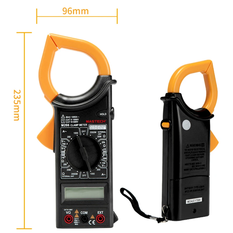 Mastech M266 Digital Clamp Meter Current Pliers Voltage Circuit Tester Pincers Multimeter Homeheld Professional Electrical Tool