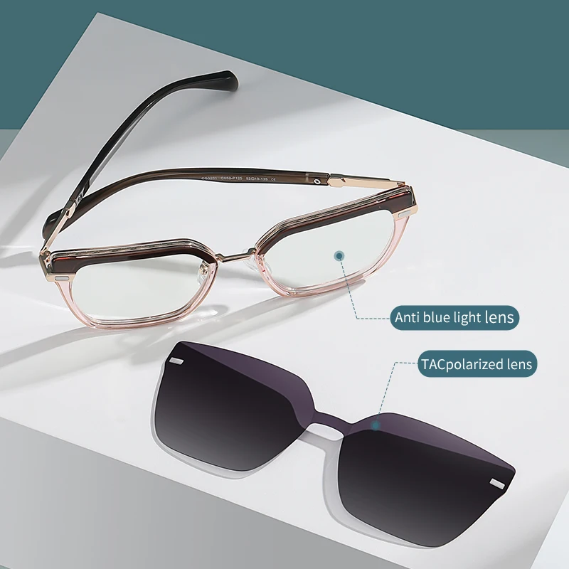 Occhiali da sole alla moda Clip su occhiali da sole polarizzati Donna Luxury Brand Vintage Miopia Occhiali da vista ottici Montatura femminile